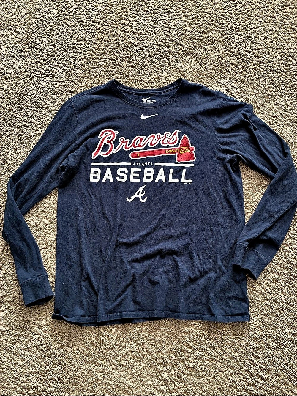 Nike Atlanta Braves Nike Wordmark Long Sleeve T-Shirt Wordmark Long Sleeve Tee